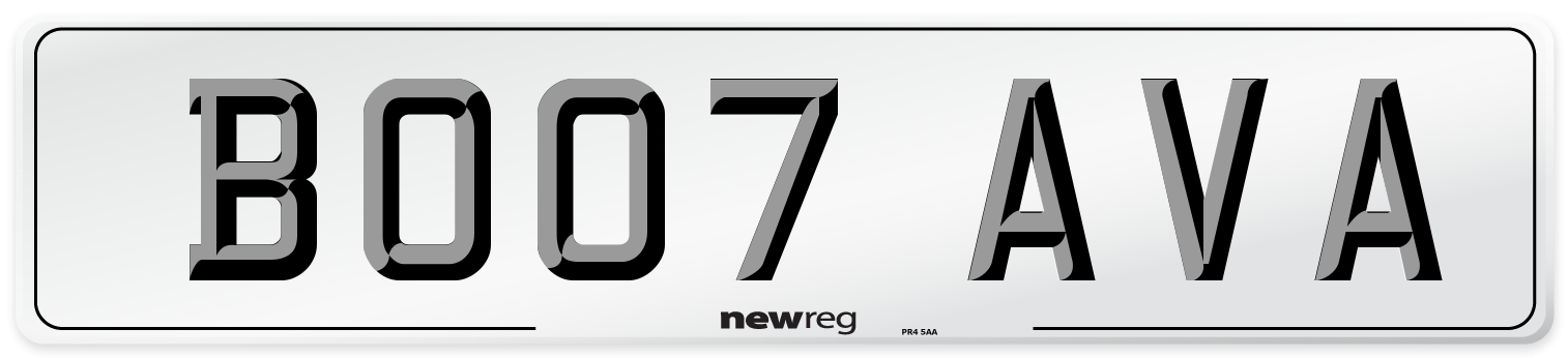 BO07 AVA Number Plate from New Reg